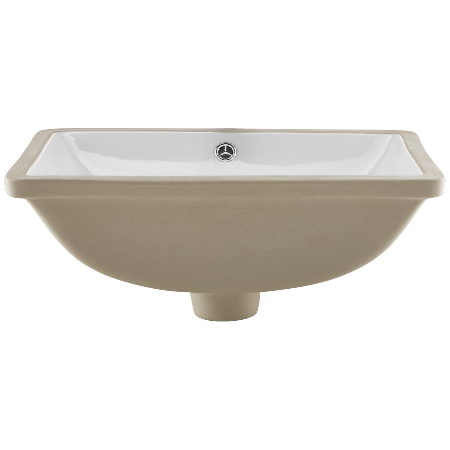 Undermount Bathroom Sink, 20.28 x 15.16 Inch Rectangular White Ceramic Vessel Sink with Overflow Hole, Under Counter Drop in Modern Lavatory Vanity Bath Wash Bowl Basin, Rectangle Small Space