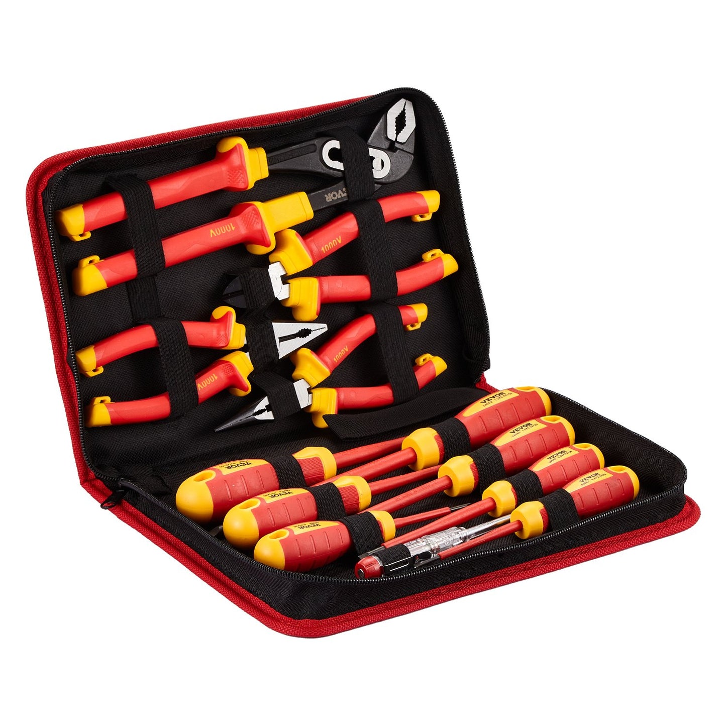 Insulated Screwdriver Set, 12-Piece Professional Electrical Screwdriver Set, 1000V Insulated Electrician Tool Set, with Magnetic Phillips Slotted Tips, Insulated Pliers, and Diagonal Pliers