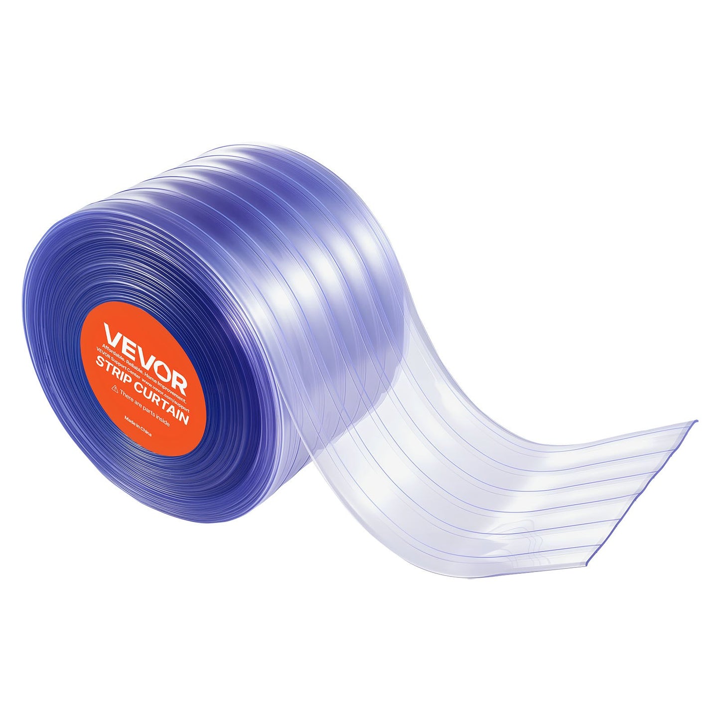 Clear PVC Strip Curtain, 101 ft Length x 12 in Width, Ribbed Plastic Door Strip Bulk Roll, Walk in Freezer Cooler Curtain Strips for Doorways of Supermarket, Garage, Warehouse, Pet Animal House