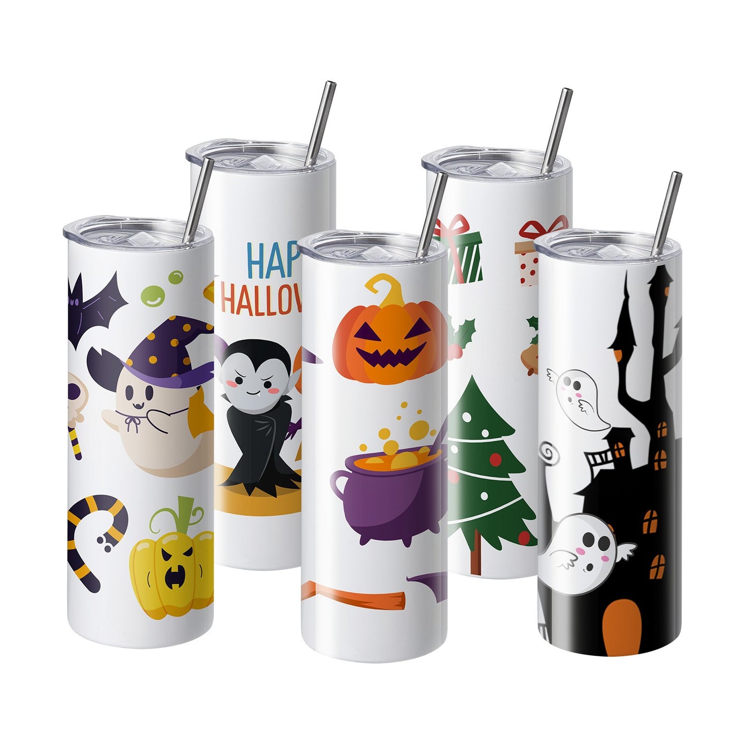 24 Pack Sublimation Tumblers 20oz Skinny Straight, Stainless Steel Sublimation Tumblers Blank, Stainless Steel Double Wall Tumbler for Heat Transfer Customized Gifts with Lid and Straw, Gift Box