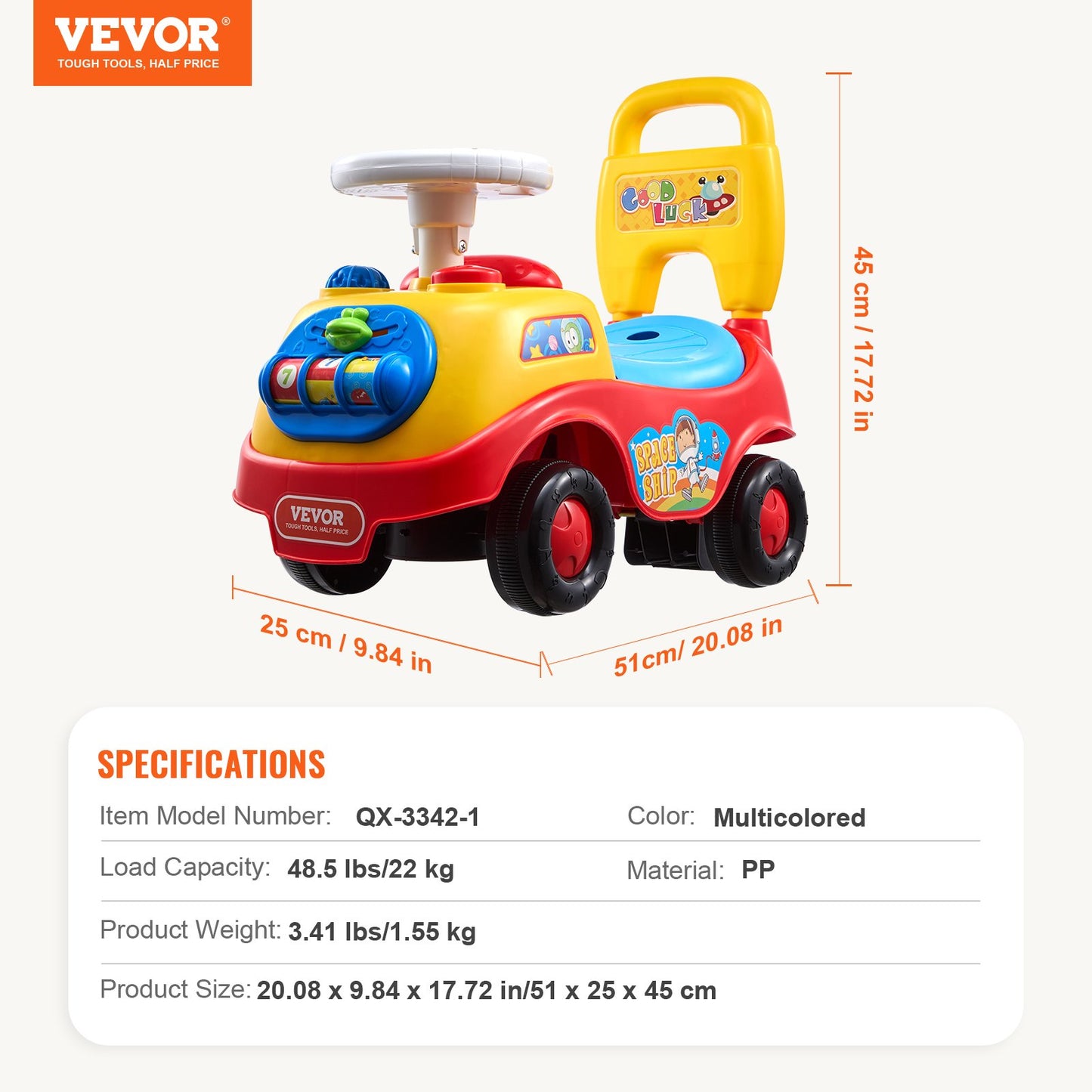 Ride On Push Car for Toddlers, Ages 1-3, Ride Racer, Sit to Stand Toddler Ride On Toy, Classic Kids Ride On Car with Music Steering Wheel, Horn & Under Seat Storage, Ride On Toy for Boys Girls