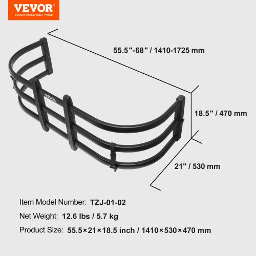 Truck Bed Extender, infällbar bakluckeförlängare i aluminium, 55,5"-68", Passar till Ford Super Duty, F150, Dodge Ram 1500/2500/3500, Toyota Tundra, Nissan Titan, Chevrolet Silverado, GMC Sierra | EU