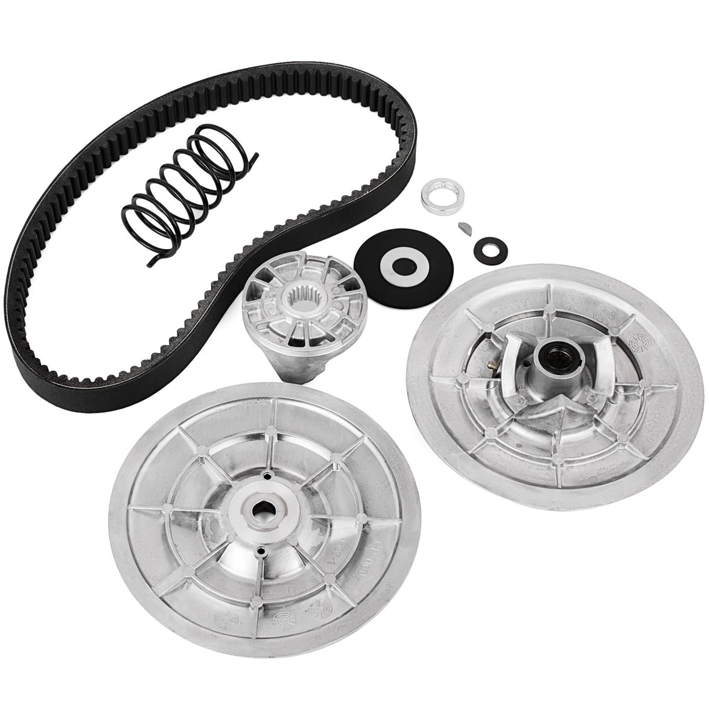Kupplungssatz für Hinterradantrieb für Yamaha Gas-Golfwagen G2-G22 1985+, Sekundärkupplungsantriebssatz mit Riemen JN6-G6201-03 JN6-G6201-04, Silber