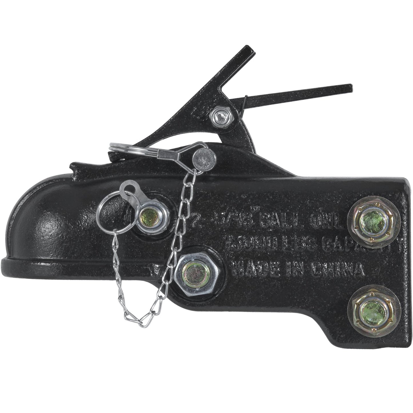 Adjustable Trailer Hitch, 2-5/16" Tow Ball, 15,000 lbs Capacity, Heavy Duty Cast Channel Mount Hitch with Hardware Kit, Ideal for Towing Station Wagons, Pickup Trucks, SUVs, Black Coating