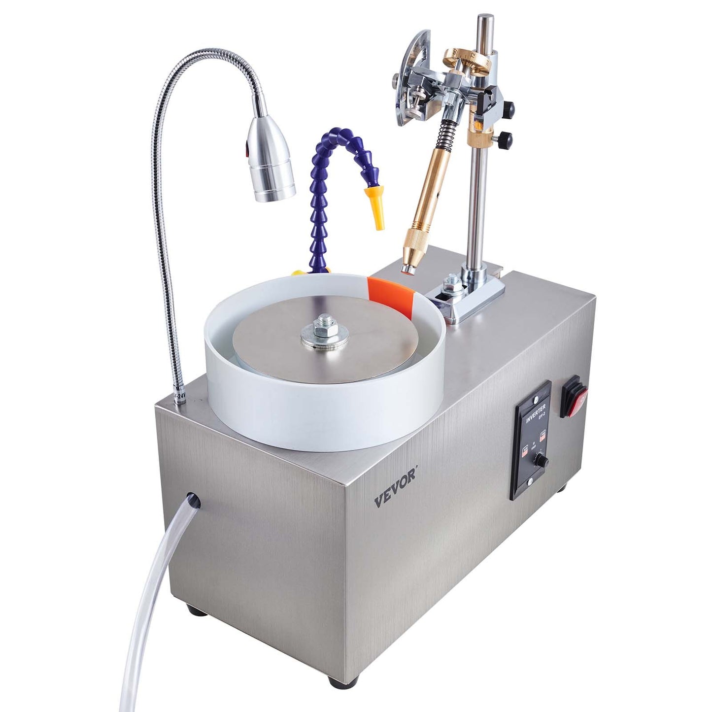 Gem Faceting Machine, 180W Jade Grinding Polishing Machine 0-2980RPM Adjustable Rotating Speed, Rock Jewel Angle Polisher with Precise Mechanical Manipulator & Scale Gem Jade Stone Crystal