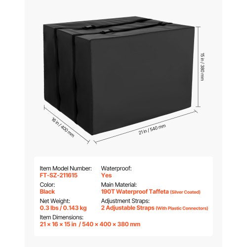 Klimaanlagenabdeckung 530 x 400 x 380 mm Wasserdicht Verstellbarer Gurt | EU