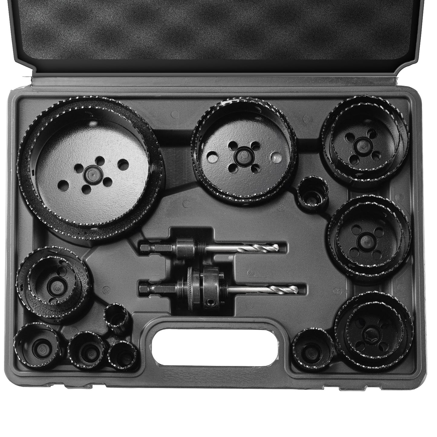 Hole Saw Kit, 18 PCS Saw Blades, 6 Drill Bits, 1 Hex Wrench, General Purpose Size from 3/4" to 4-1/2", Bi Metal M42 Hole Saw Set with Carrying Case, Ideal for Wood Board, Plastic and Iron Plate