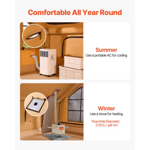 Aufblasbares Zelt für Camping 5-8 Personen Glampingzelt mit Pumpe Einfach aufzubauen | EU