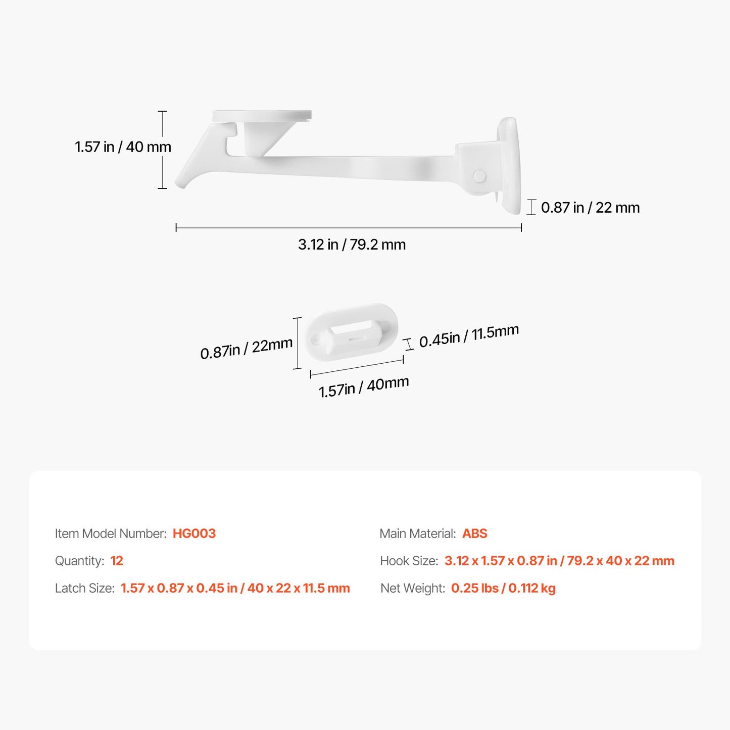 Cabinet Latch Locks, 12 Pack Child Safety Cabinet Locks, No Drilling or Tools Required Adhesive Cabinet Latch, Invisible Baby Proofing Child Proof Cabinet Locks for Drawers and Cabinets, White