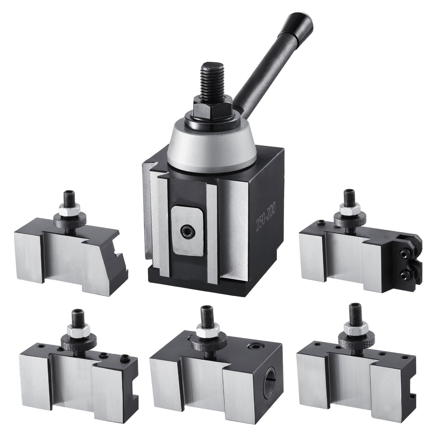 Quick Change Tool Post Set, 6 Pcs, Includes Lathe Tool Holders, Wedge Type Tool Post with Turning Tool Holder Accessories, for Mini Lathe & Metal Lathe 10"-15" Swing, Durable Steel Material