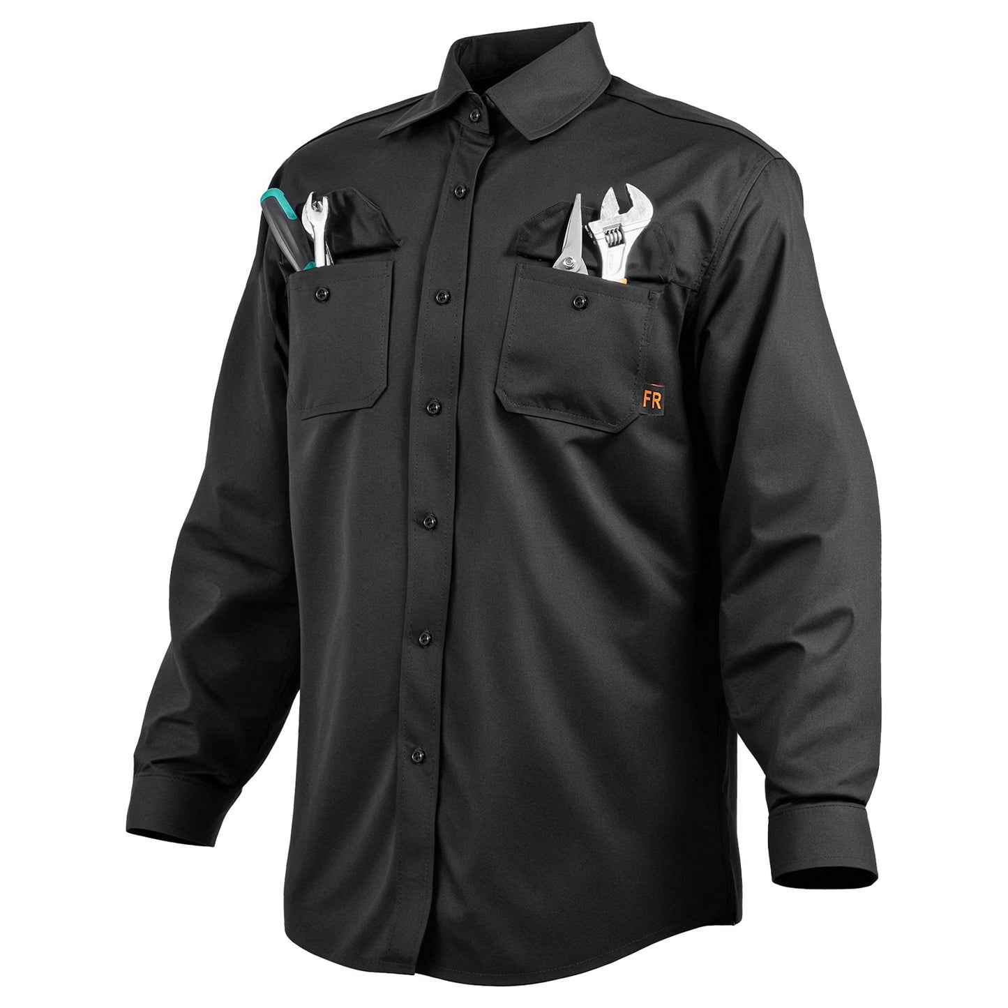 Flame Resistant Welding Jacket, 7oz. FR Shirts for Men, Machine Washable Cotton Heat-Resistant Welding Shirt, Meets ATPV 9.2 Cal/cm² Arc Rating - M Size