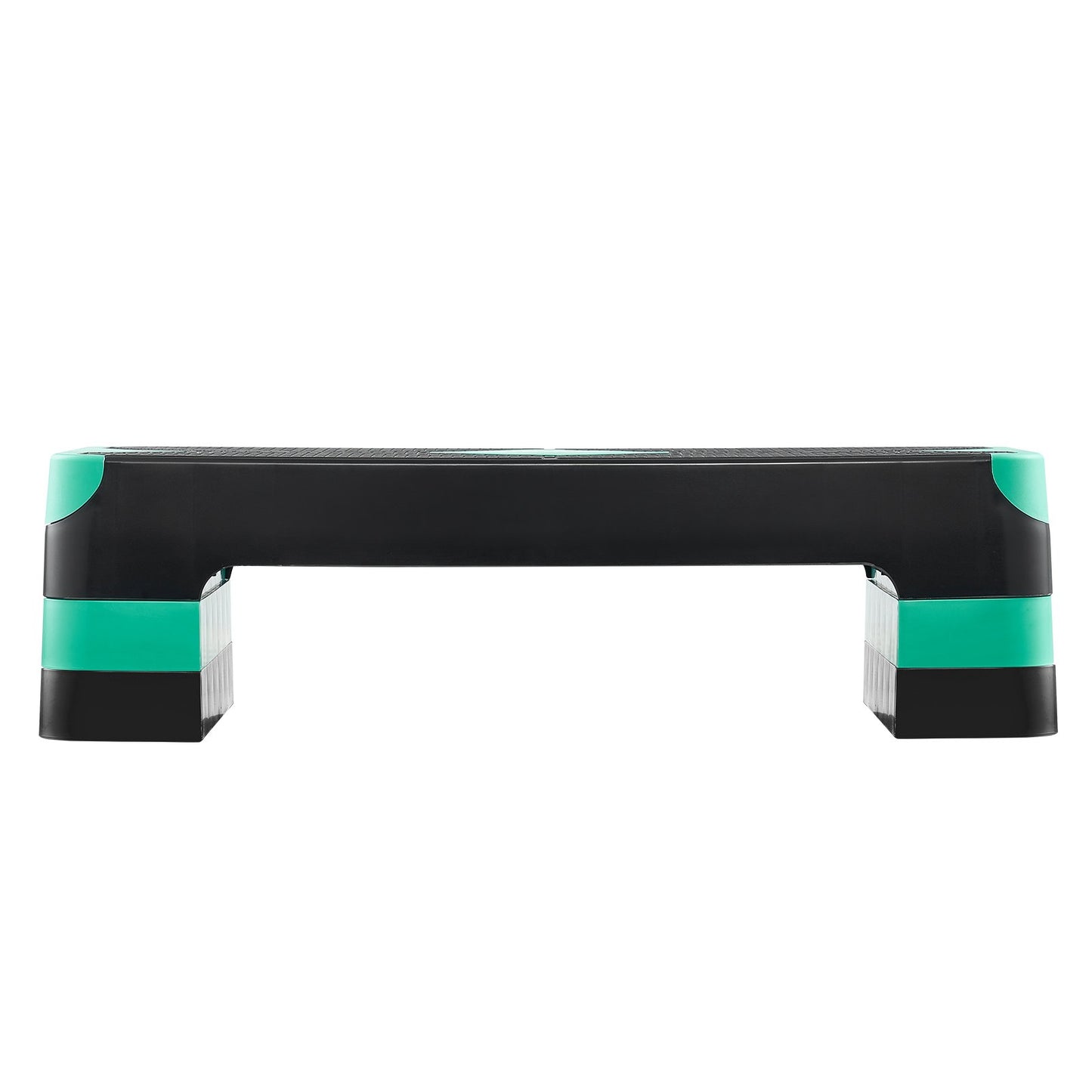 Aerobic Exercise Step Platform, 28-Inch Workout Aerobic Stepper, Height Adjustable Fitness Training Step Deck Trainer with 4 Risers, Non-Slip Surface Bench for Home Gym Cardio Strength, Green