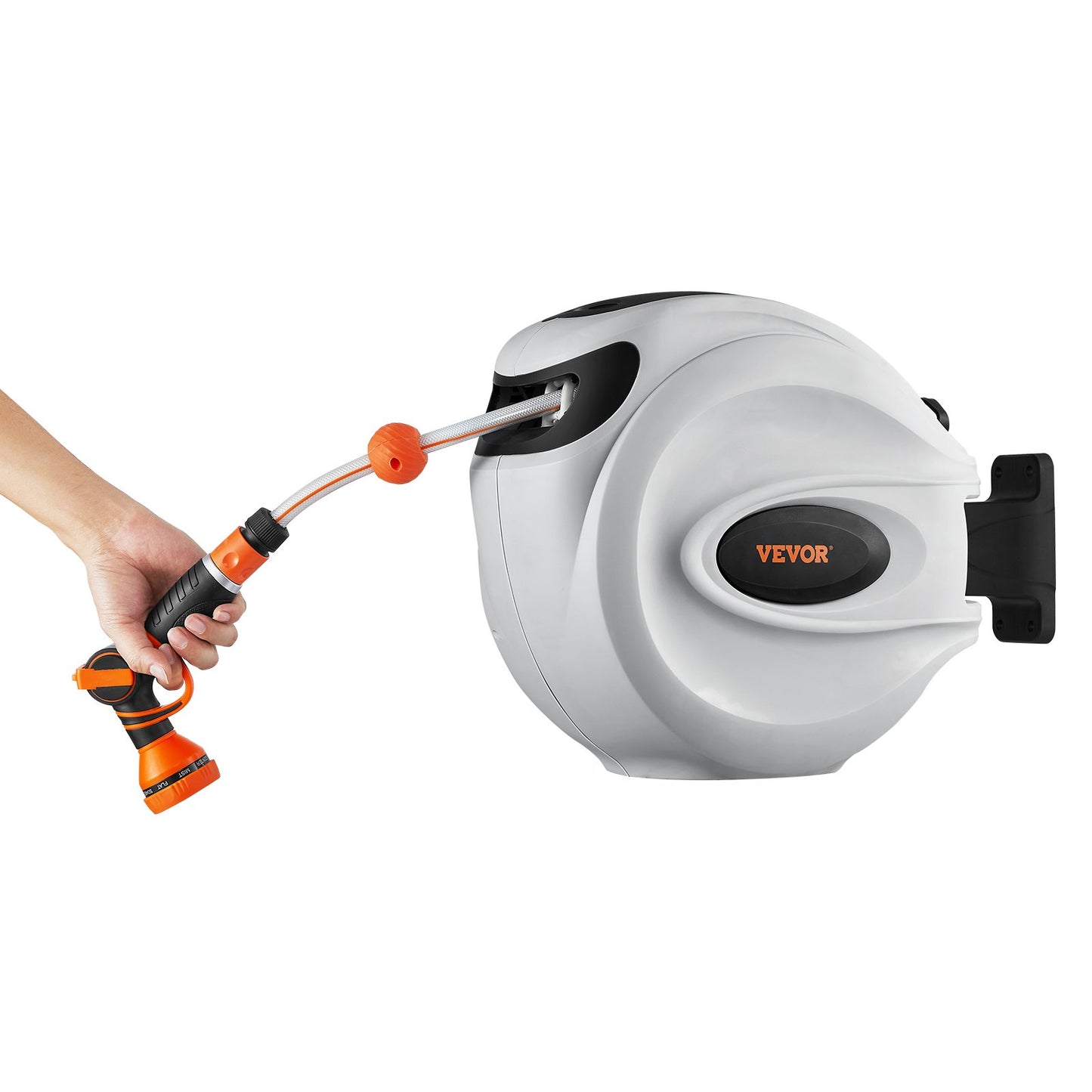 Schlauchtrommel, einziehbare Schlauchtrommel, Wasserschlauchtrommel, 115'x1/2" 180° drehbar, Wandmontage