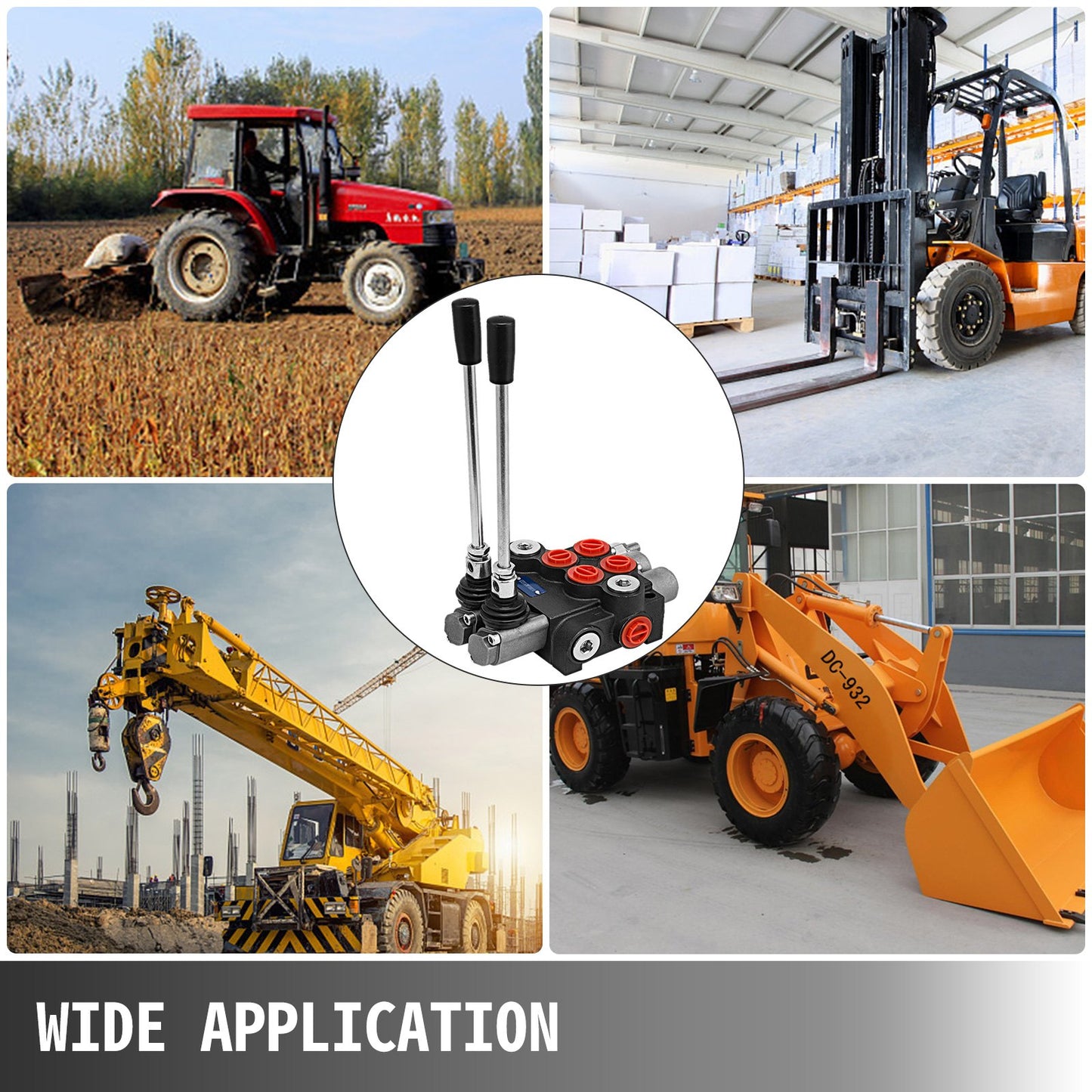 Hydraulic Valve 2 Spool Hydraulic Directional Control Valve 11gpm Hydraulic Control Valve Double Acting for Tractors Loaders Tanks