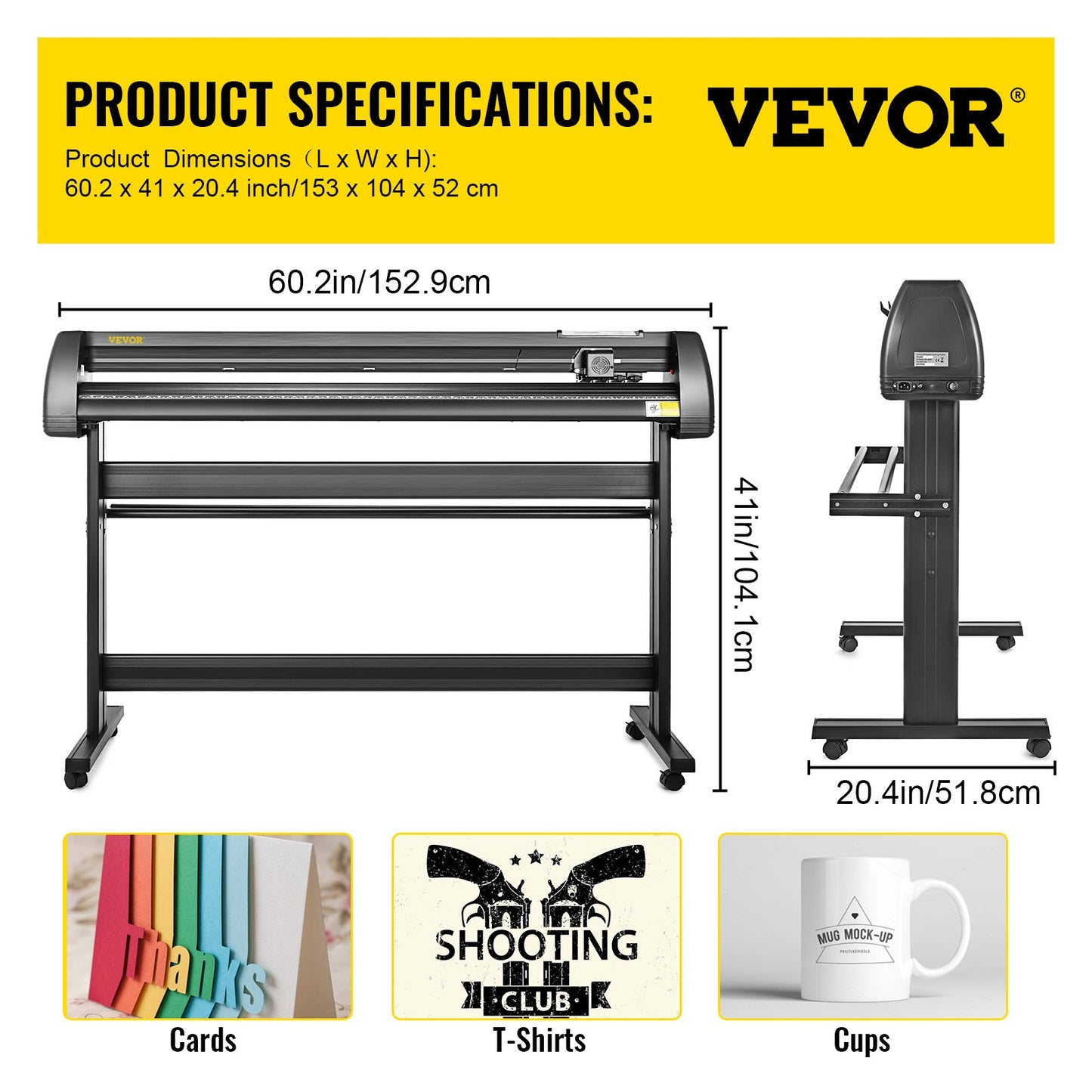 Vinyl Cutter Plotter Machine, 53" Signmaster Software Sign Making Machine, 1350mm Paper Feed Vinyl Cutter Plotter with Stand (53" 1350mm)