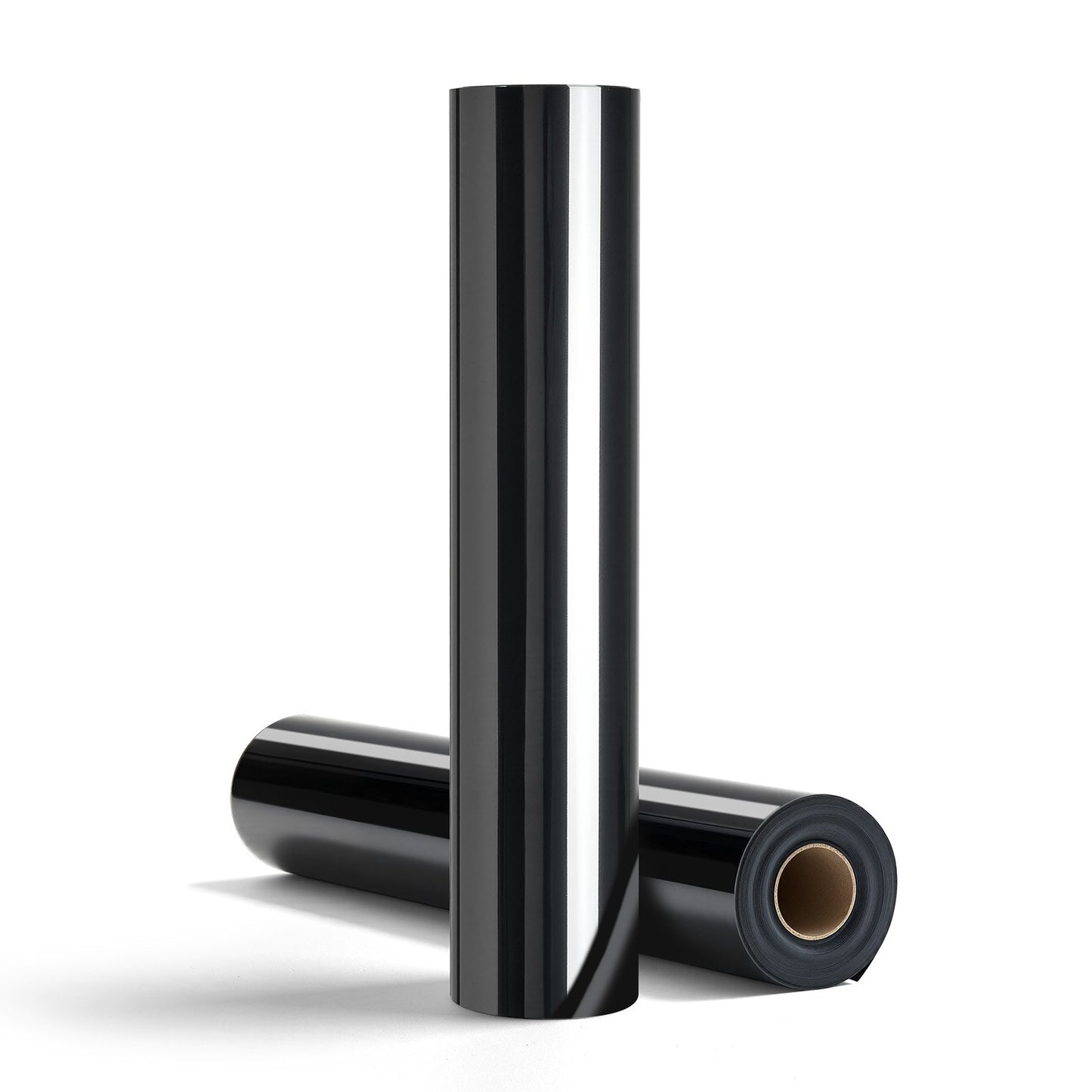 Heat Transfer Vinyl, 12 in x 25 ft, Glossy Black HTV Iron on Vinyl Roll, Easy to Cut and Weed, Strong Adhesion, Compatible with Cutting Machines, for Various Materials, T-shirts, Pillows, Hats