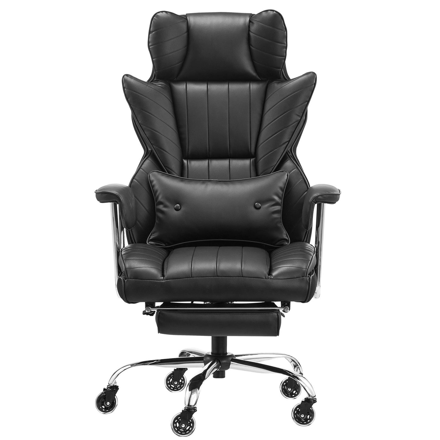 Executive Office Chair High Back Chair Footrest & Removable Armrests Black
