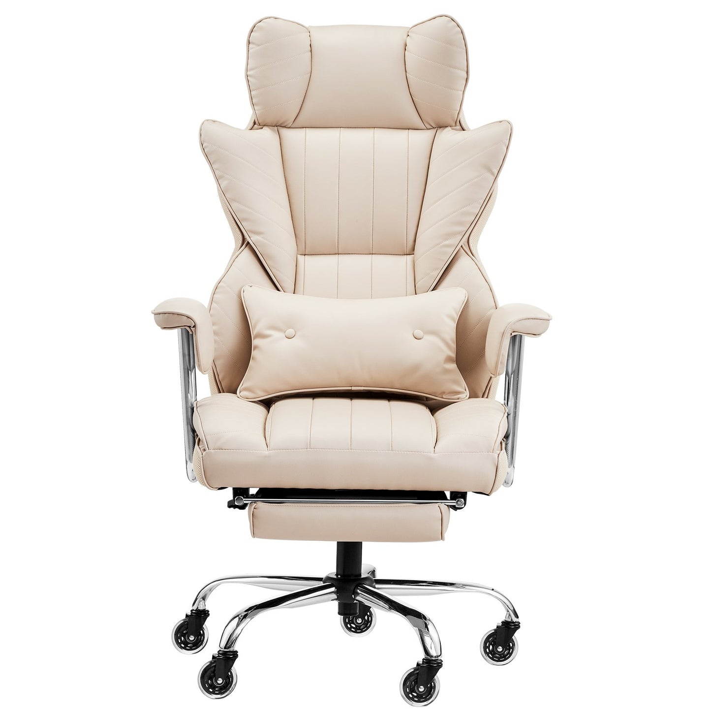 Executive Office Chair High Back Chair Footrest & Removable Armrests Brown