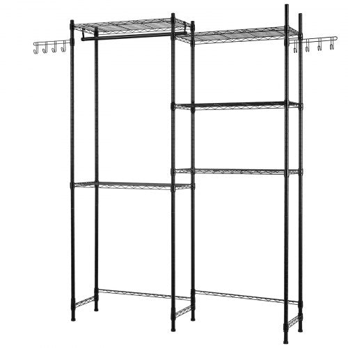 Ablageregal über Waschmaschine und Trockner, zweireihig, 5-stufiges Waschbecken, Schwarz | EU