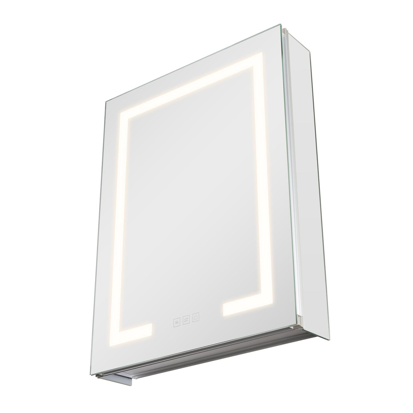 Lighted Medicine Cabinet with Mirror, 20 x 26 in Recessed or Wall Mount, 3 Color Dimmable LED Bathroom Medicine Cabinet with Double-Side Mirror, Adjustable Shelves, Memory Anti-Fog Function