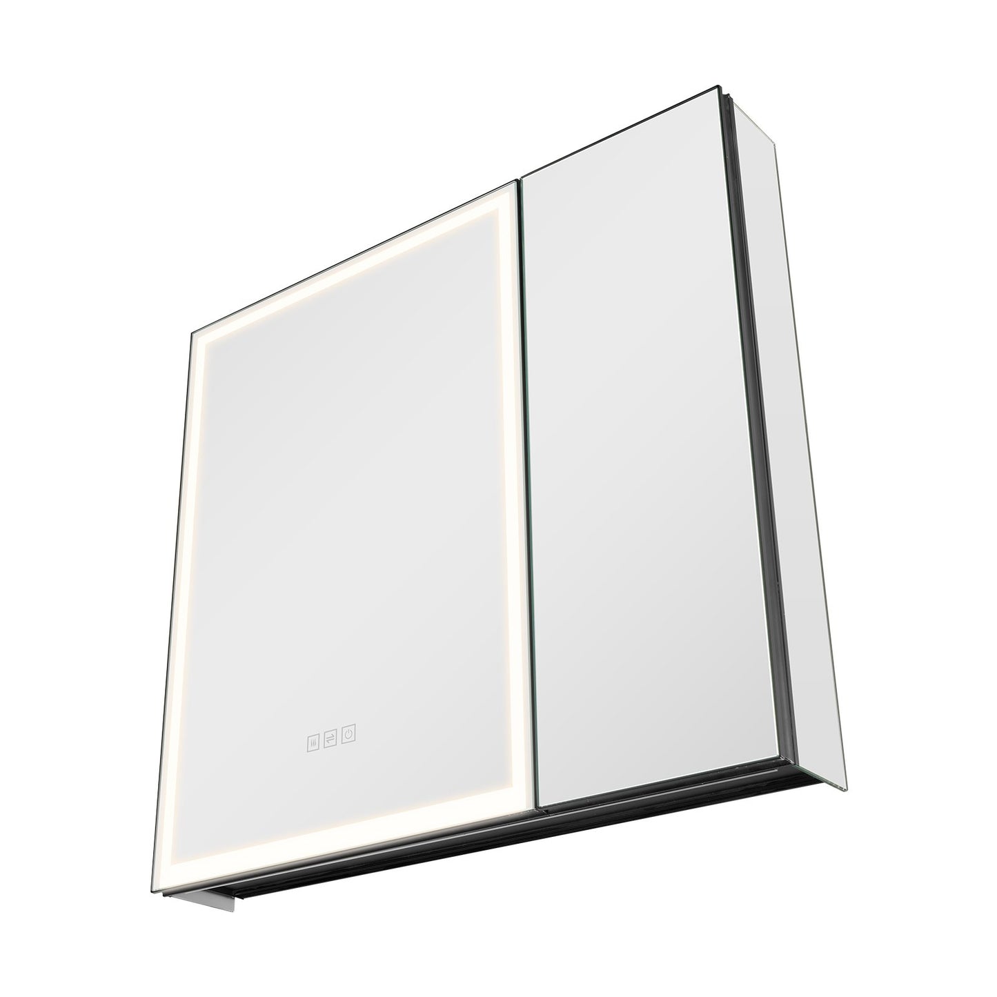 Lighted Medicine Cabinet with Mirror, 30 x 28 in Recessed or Wall Mount, 3 Color Dimmable LED Bathroom Medicine Cabinet with HD Tempered Glass Mirror, Adjustable Shelves, Memory Defog Function