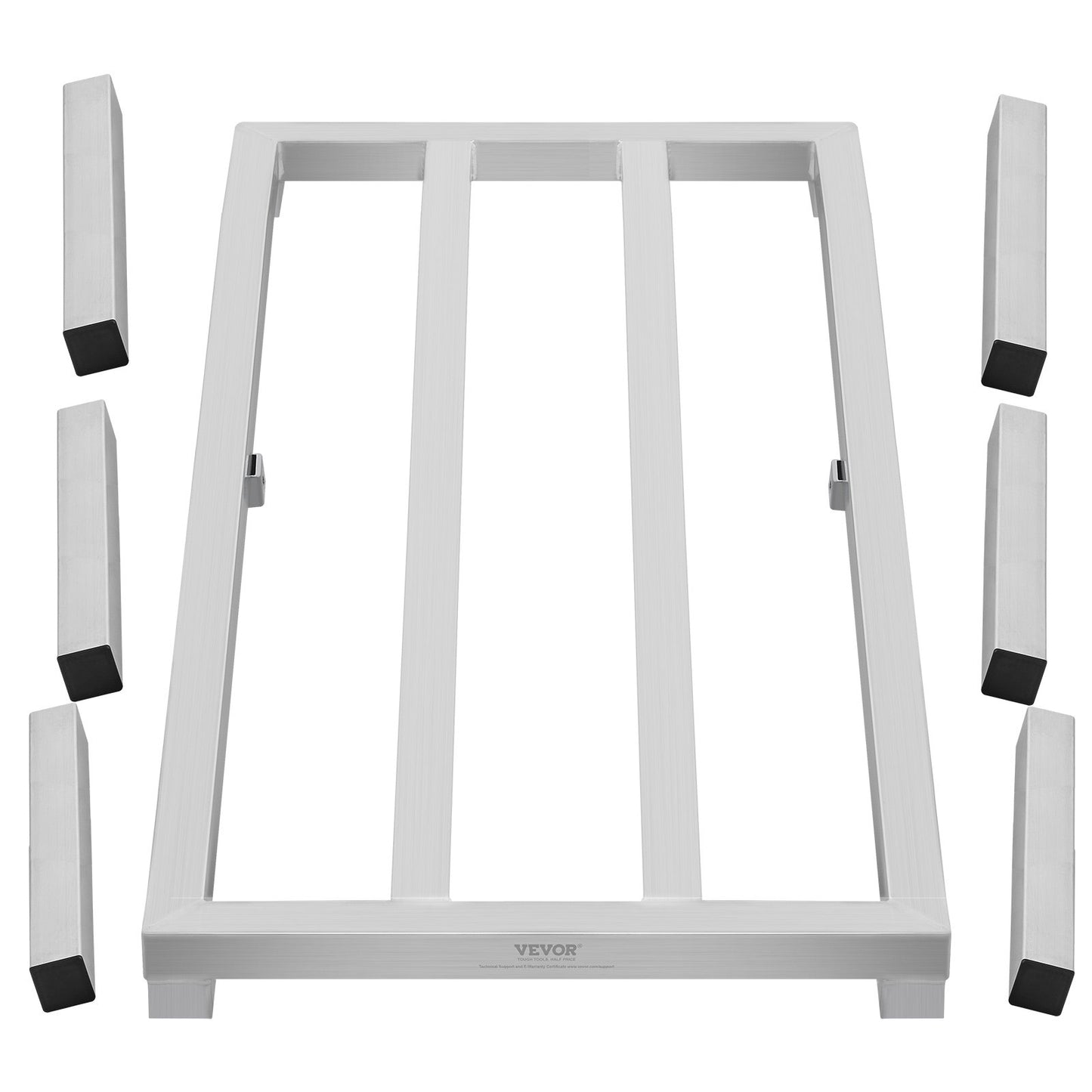 Aluminum Dunnage Rack, 60” x 20” Commercial Food Floor Rack, 12” Off the Floor, 1800 lbs Capacity All-Welded Aluminum Storage Rack, for Storage in Restaurants, Kitchens, Garages and Vehicles