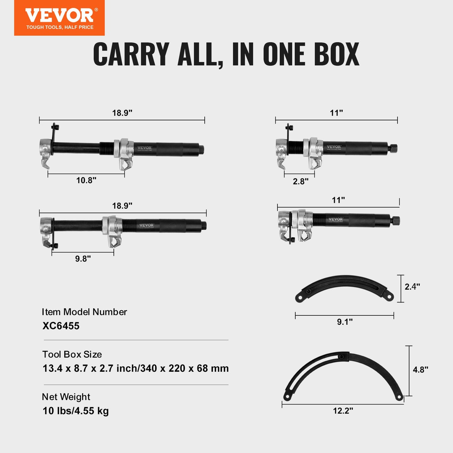 Coil Spring Compressor Tool, 2 pcs Heavy Duty Macpherson Strut Spring Compressor Set, 2646 lbs Strut Spring Compressor with Safety Bracket and Carrying Case, for Car Truck ATV UTV