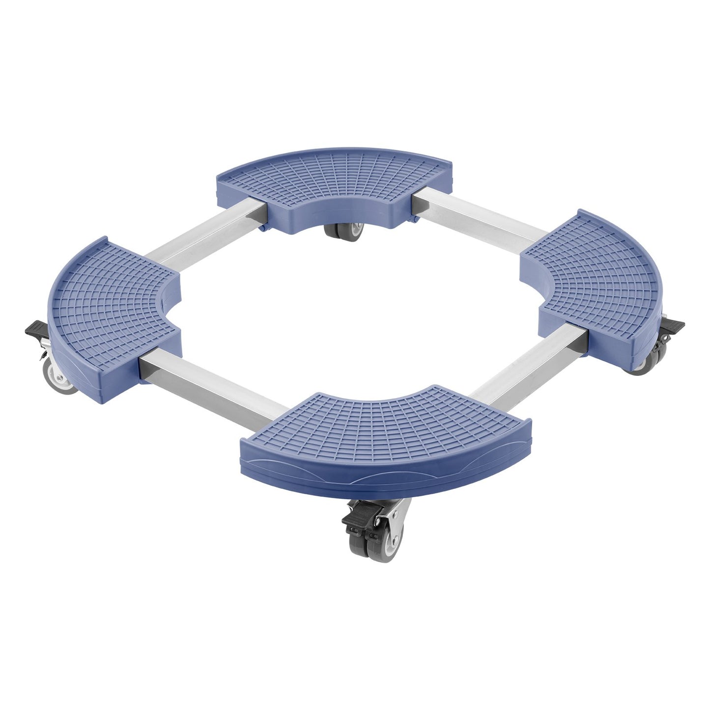 Trash Can Dolly with 4 Lockable Wheels, 440lbs Weight Capacity, Round Trash Can Roller Base, 15-22.8 in Adjustable, Heavy Duty Drum Dolly Plant Caddy, Multi-Functional Rolling Dolly Cart, Blue