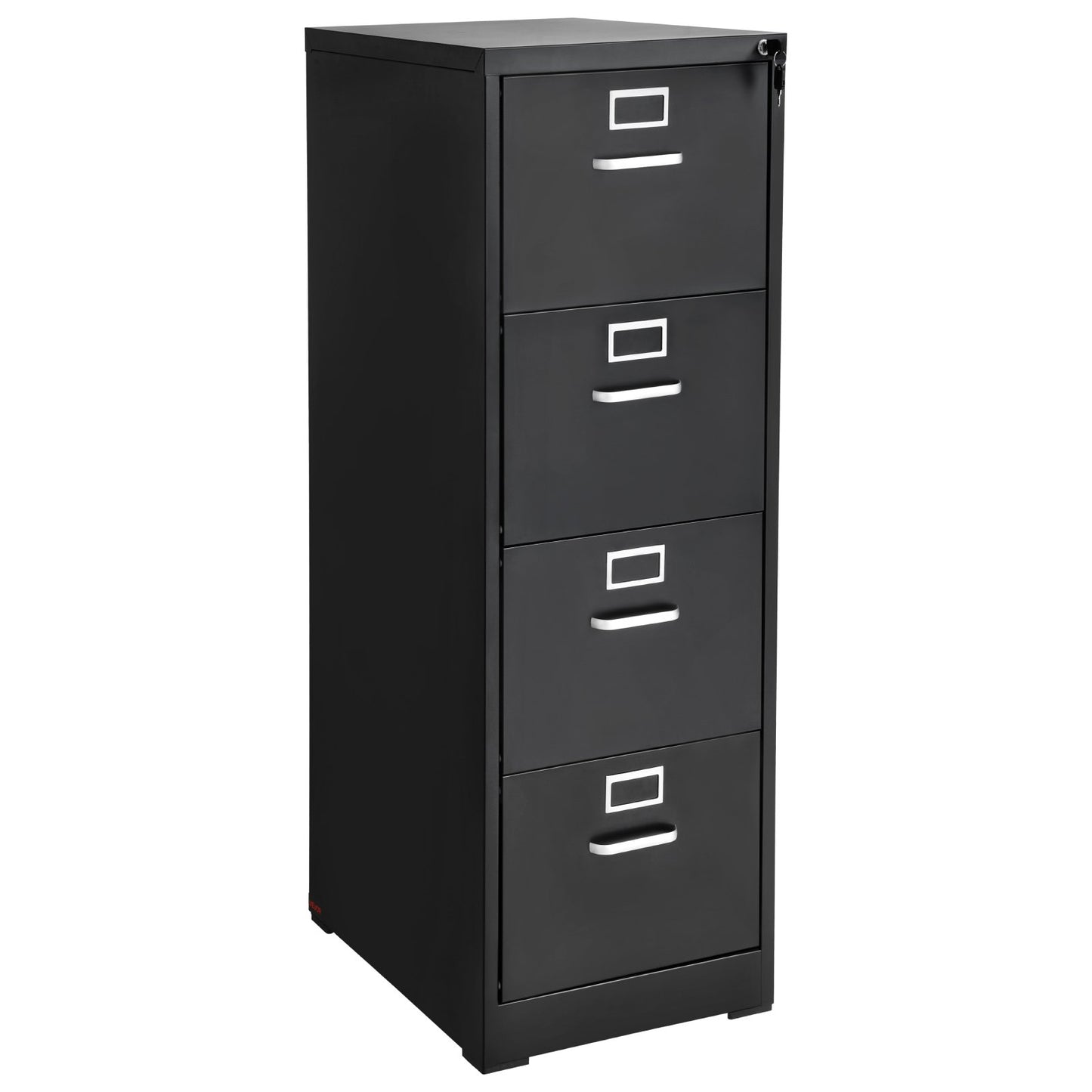4 Drawer File Cabinet with Lock, Metal Vertical Filing Storage Cabinets for Home Office, Heavy-Duty Cabinet with Detachable Hanging Rod, for A4/Letter/Legal Size File, Easy Assembly (Black)