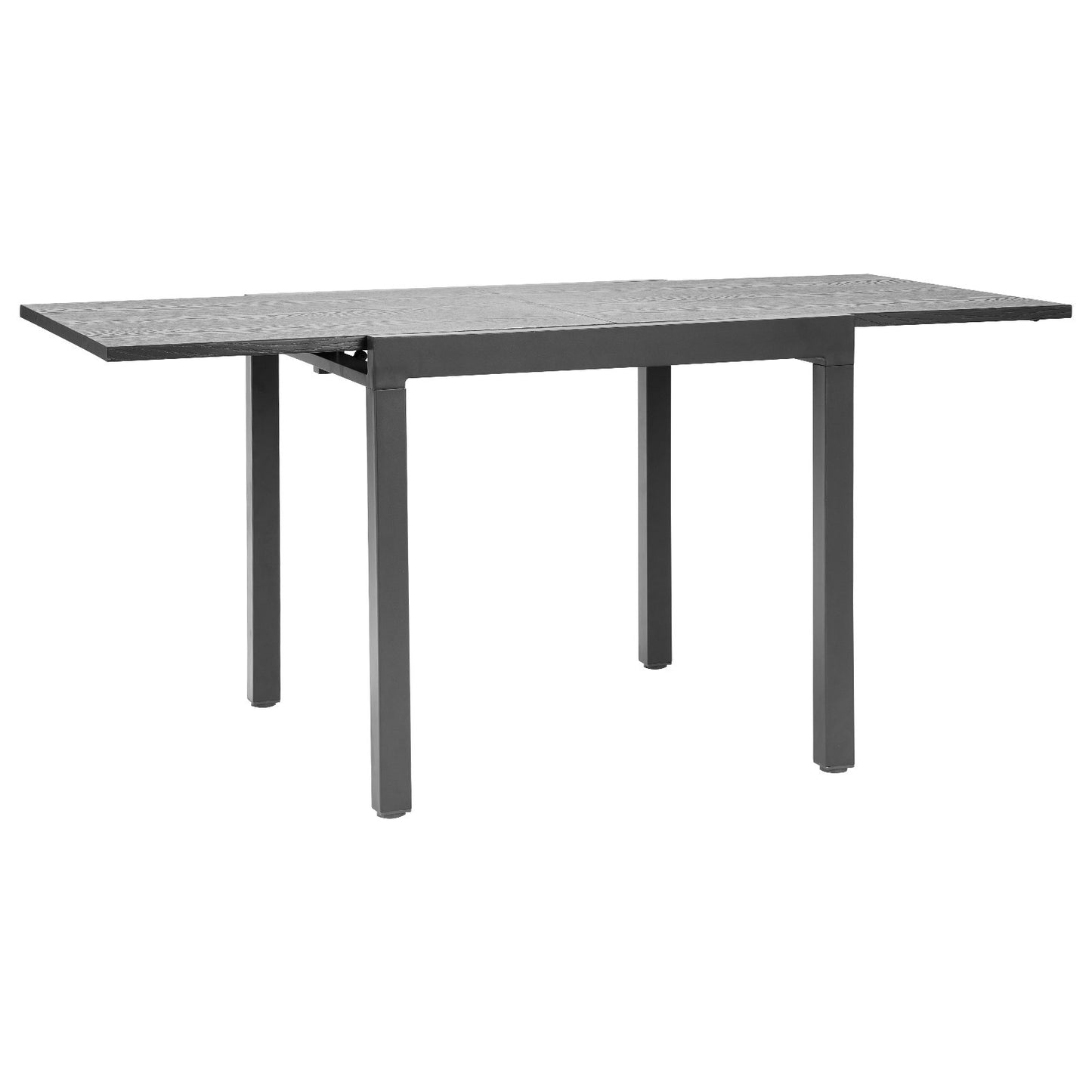 Expandable Outdoor Patio Dining Table, 32–63 inch Rectangular Backyard Bistro Tables for 4-6, Aluminum Frame Metal Steel Slat , All-Weather Large Furniture for Lawn Garden Porch, Dark Gray