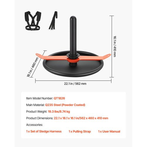 Gewicht Power Pull Push Schlitten Training Schule Fitness Training Schule Orange Schwarz