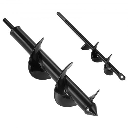 2 pcs. auger drill bits 11.8" and 8.6" earth spiral post hole digger