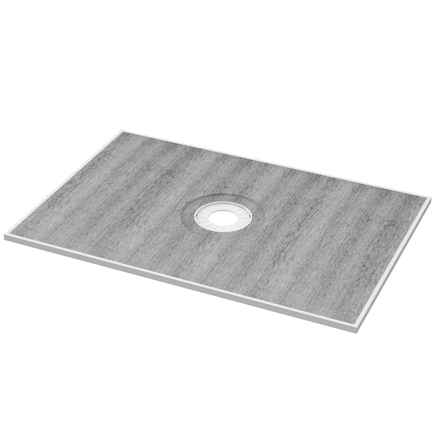 Duschkantsats, 1219x1828 mm duschkorgssats med 160 mm centralt avlopp, lättvikts EPS-duschinstallationssatser med 2 vattentäta dukar, lutningsstavar för duschkar Passar för badrum