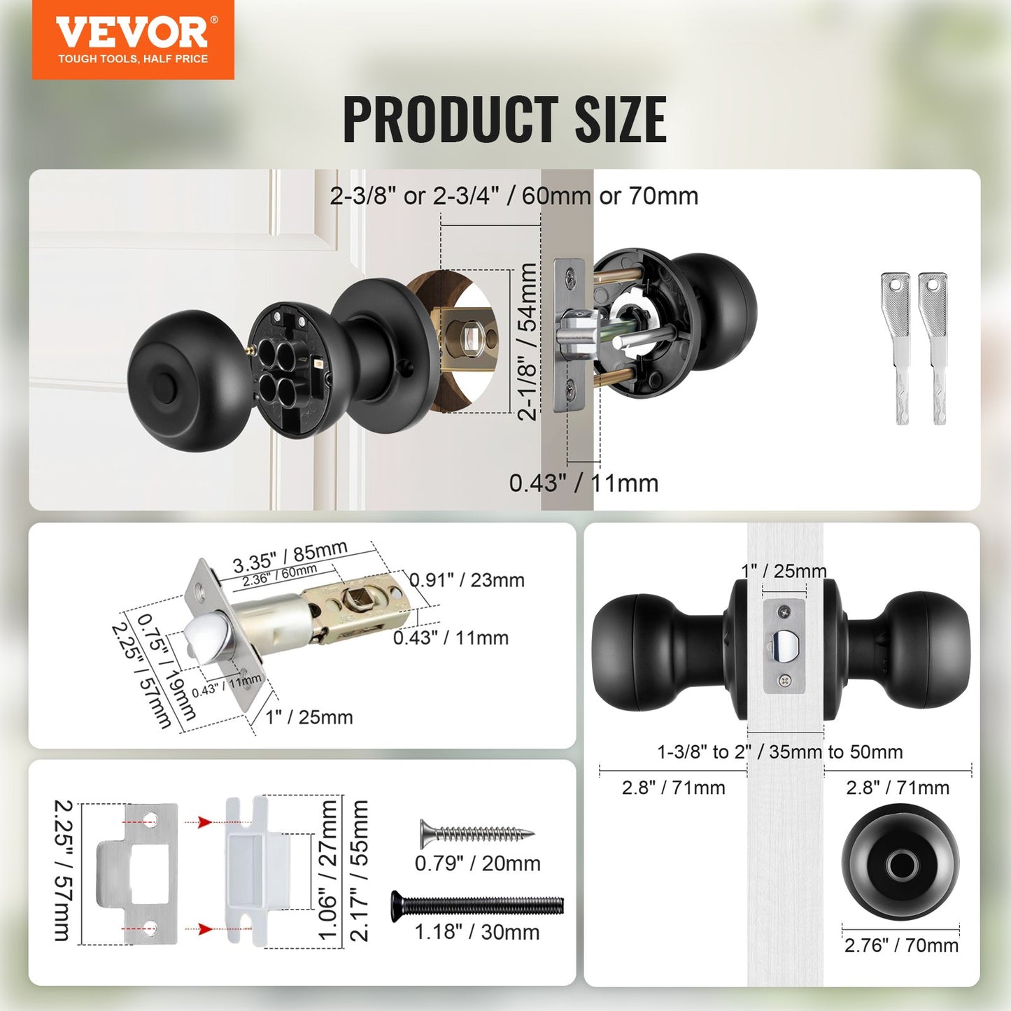 Smart Door Knob, Biometric Door Lock Bluetooth Smart Lock, Fingerprint Smart Lock with APP Control, Easy Installation Door Lock, for Home Bedrooms, Cloakroom, Hotels, Apartments Offices, Black