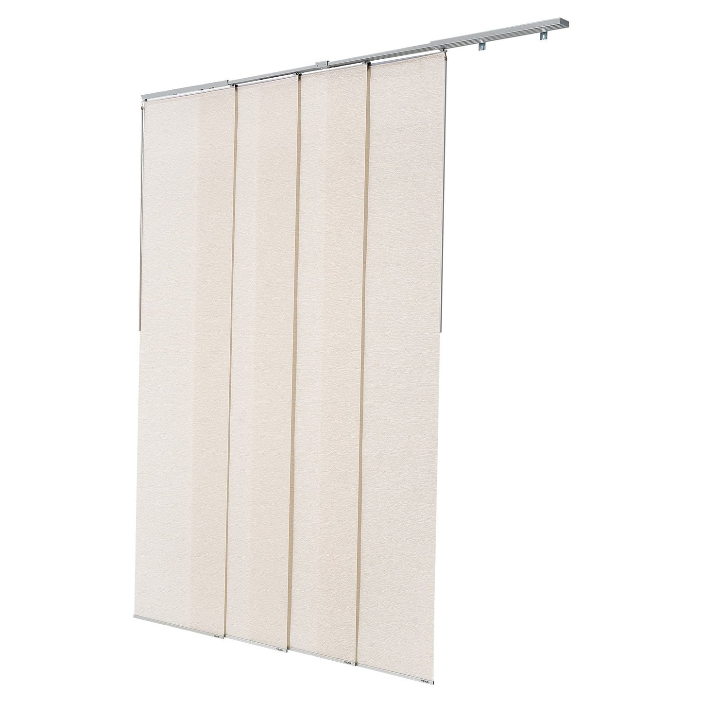 Panel Track Blinds, Extendable Track from 45.8 in to 86 in W, Trimmable Panel Curtains Up to 96 in H, Adjustable Vertical Panel Blinds for Sliding Doors, Patio Doors, Room Divider, Light Brown