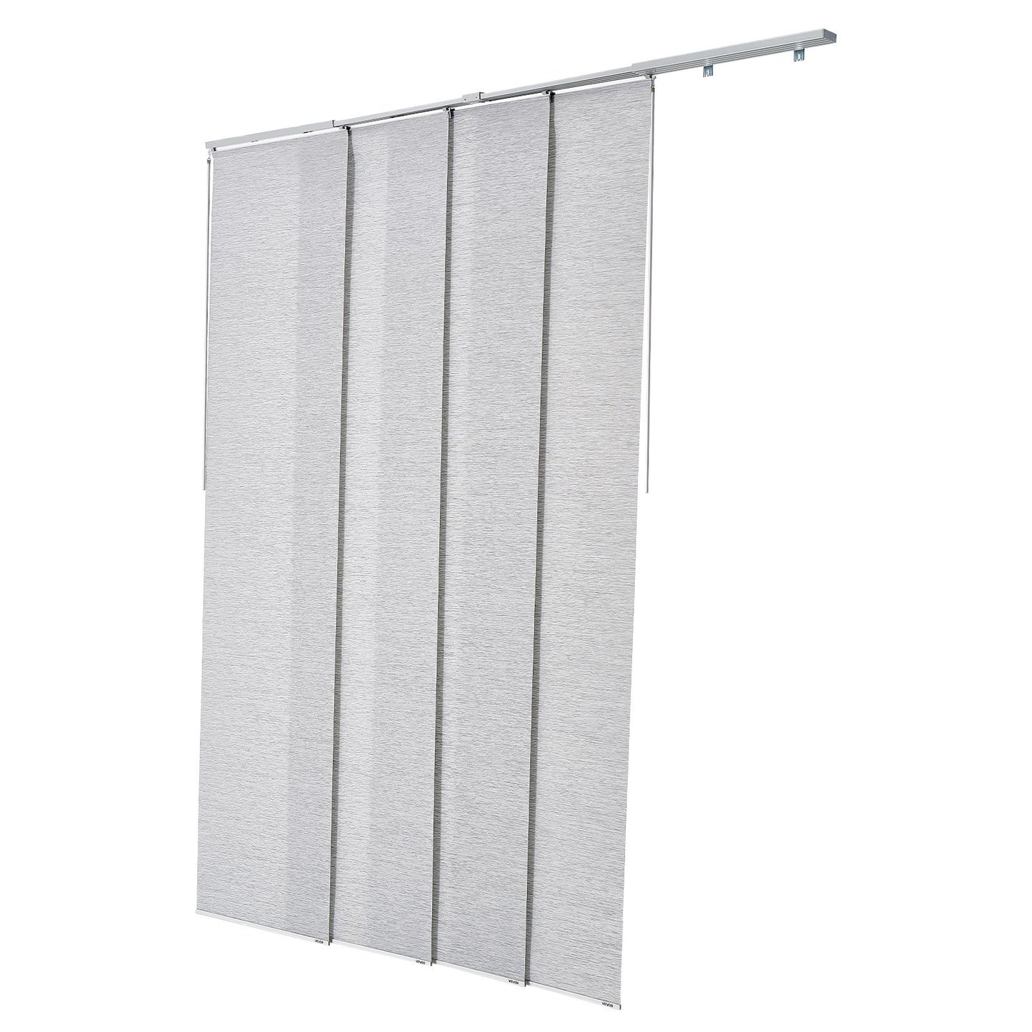 Panel Track Blinds, Extendable Track from 45.8 in to 86 in W, Trimmable Panel Curtains Up to 96 in H, Adjustable Vertical Panel Blinds for Sliding Doors, Patio Doors, Room Divider, Window, Gray