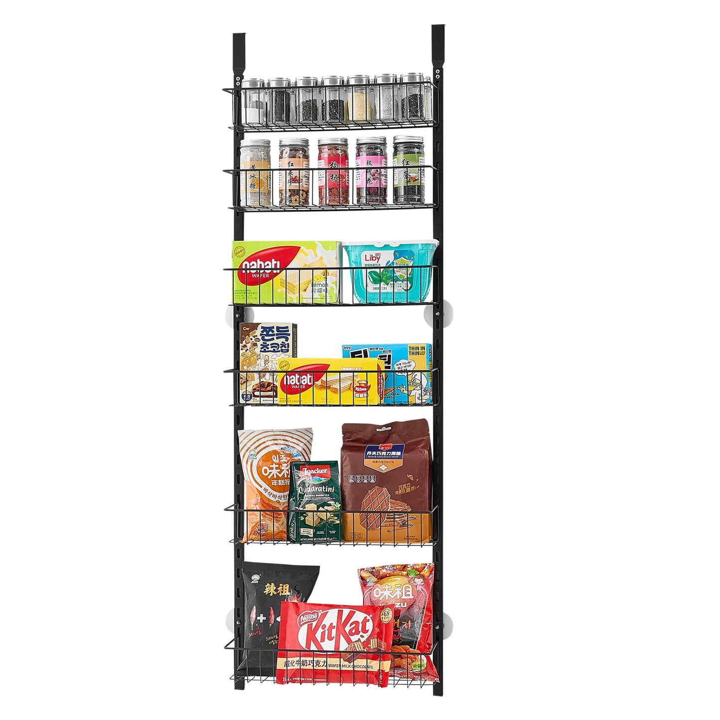 6-Tier Over the Door Pantry Organizer Hanging Storage Rack Adjustable