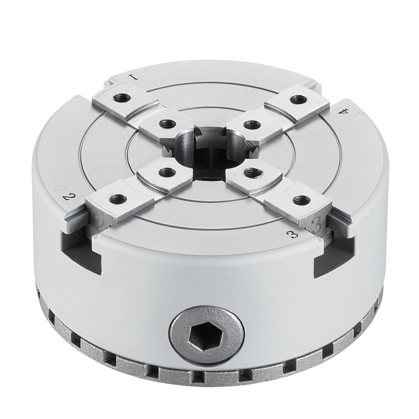 KP96 lathe chuck, 4-jaw 3.75" diameter, metal lathe chuck lathe machine accessories, self-centering tool, for lathes, precision machining, grinders, milling machines