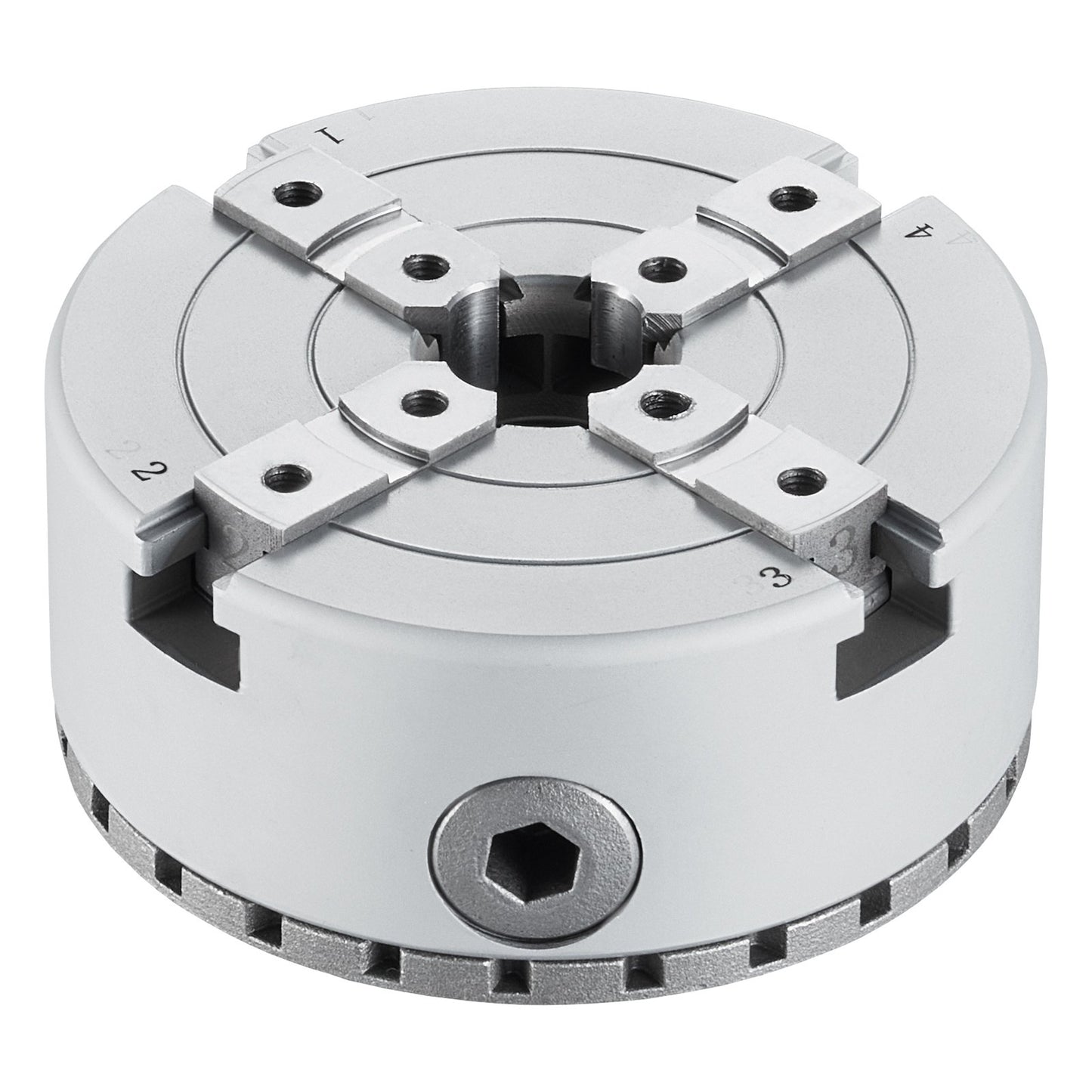 KP965 Drehfutter, 4-Backen 3,75" Durchmesser, Metall-Drehfutter Drehmaschinenzubehör mit 5 Backensätzen, selbstzentrierendes Werkzeug, für Präzisionsbearbeitung, Schleifmaschinen, Fräsmaschinen