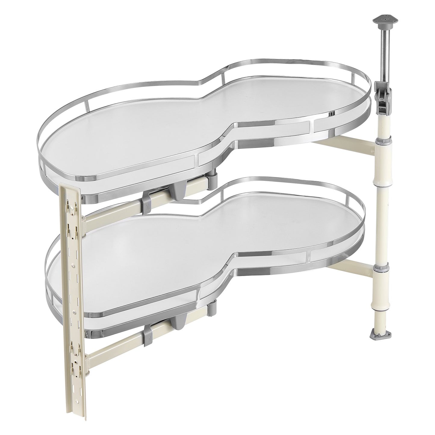 Swing Left Blind Corner Cabinet, Pull Out Organizer for 36 inch Width Blind Cabinet, 2 Tier Height Adjustable Swing Tray, Soft Close Kitchen Cloud Blind Organizer, Left Open