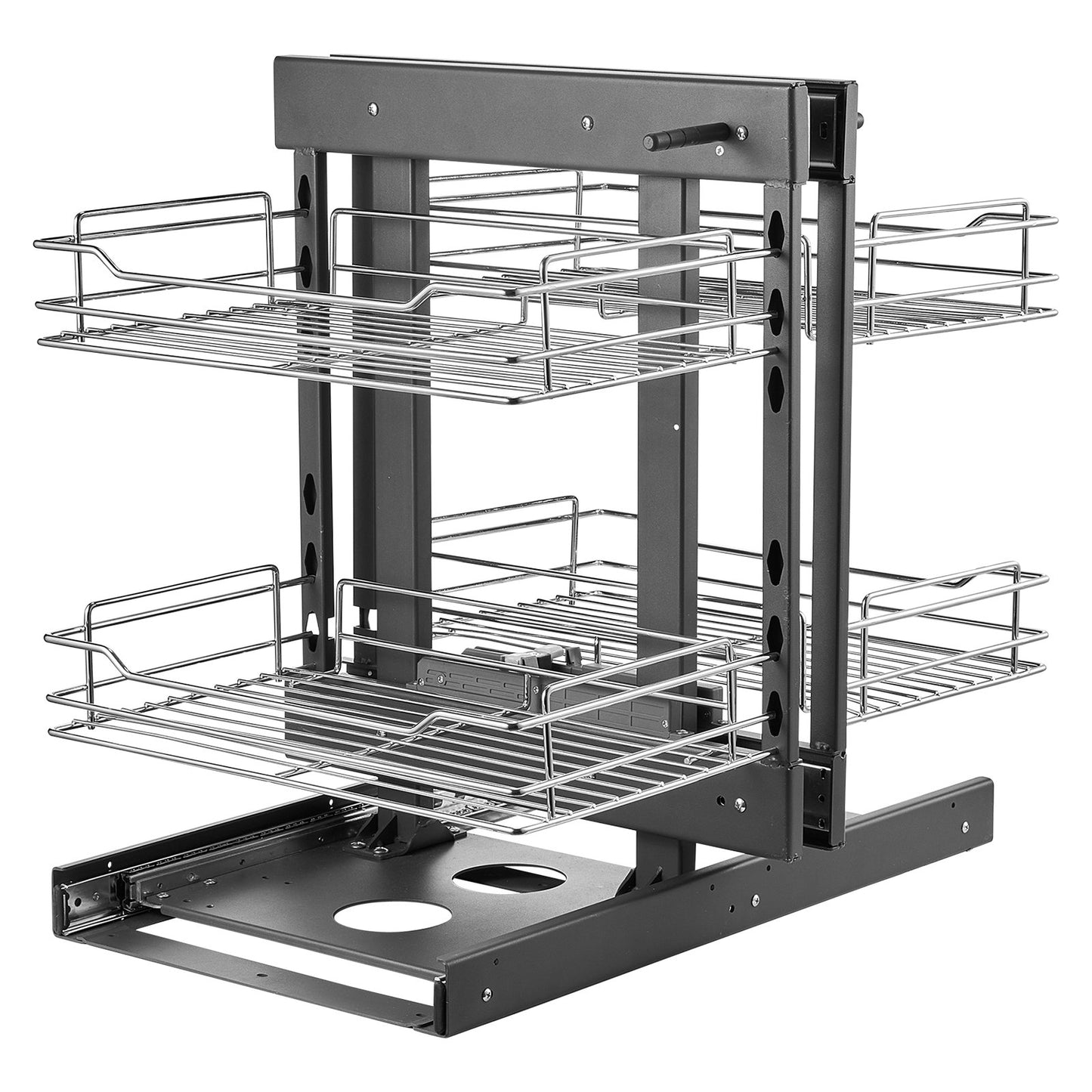 2 Tier Blind Corner Pull Out Organizer Krom Köksskåp Korg