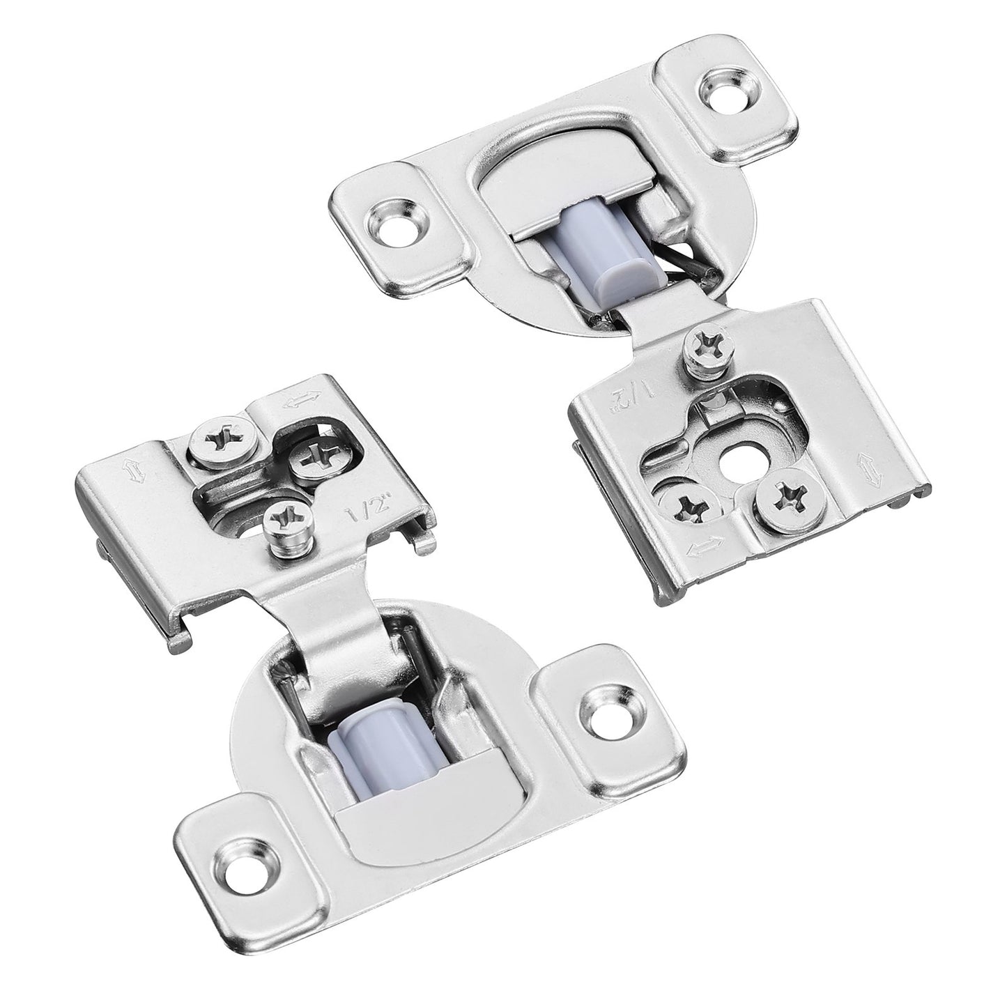 Cabinet Hinges, 50 Packs Partial Overlay Kitchen Cabinet Door Hinges, 105 Degree Opening Angel Soft Close Concealed Cupboard Hinges for Framed Cabinet Type, with Mounting Screws