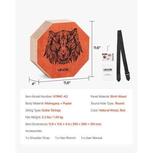 Einzigartiges Cajon-Box-Trommel-Percussion-Instrument aus Birkenholz mit Gitarrensaiten | EU