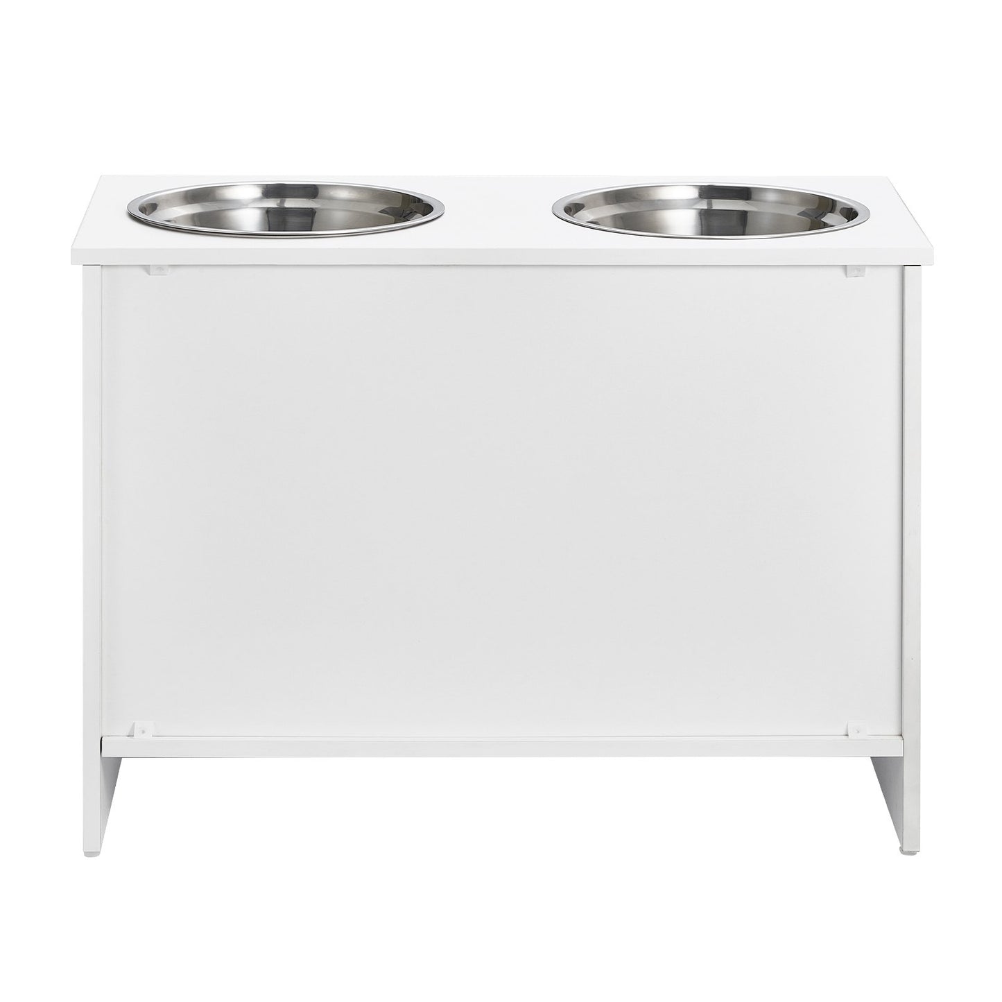 Pet Feeding Station with 2 Elevated Dog Bowls Dog Food and Toy Storage Cabinet