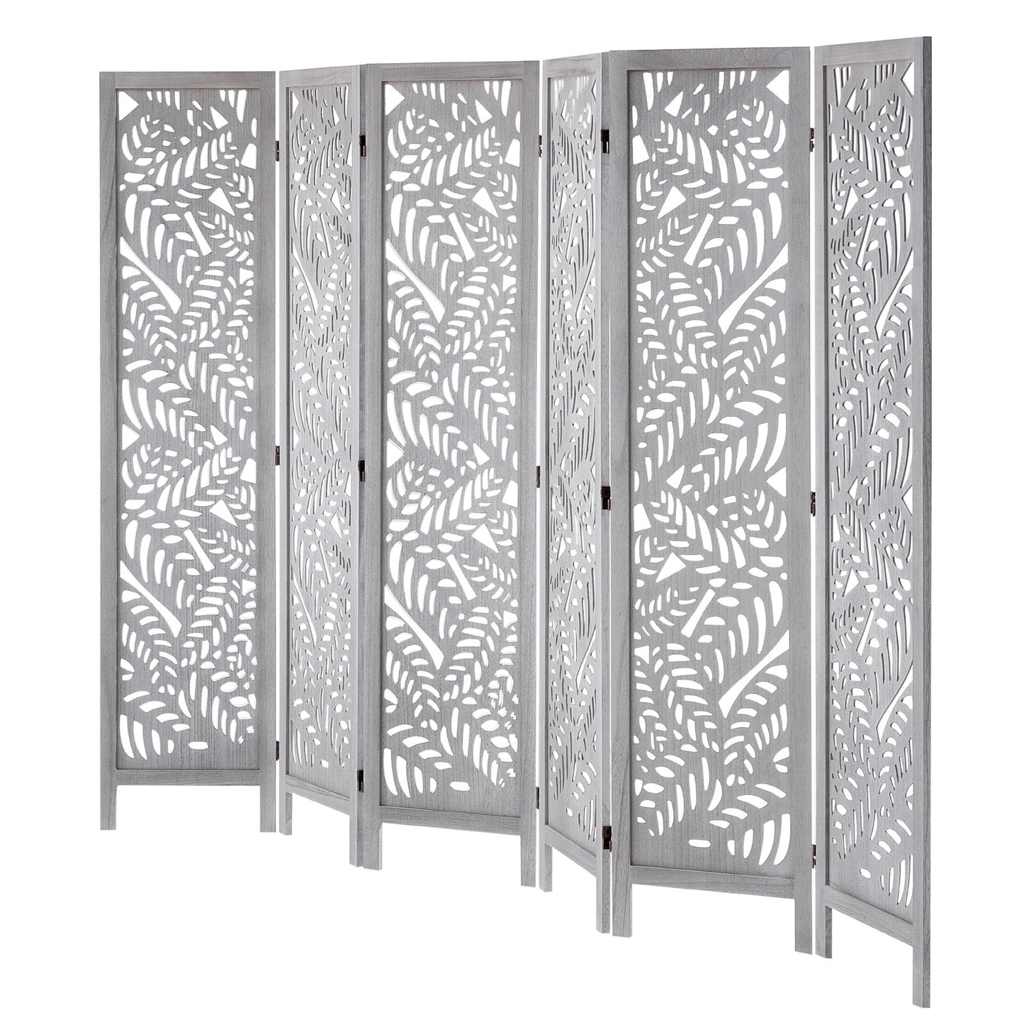 Wood Room Divider, 6 Panel Wood Folding Privacy Screen, 66.9 Inches Tall Indoor Carved Partition Divider, Portable Decoration Screen, for Room Separation, Home, Office, Restaurant & Bedroom