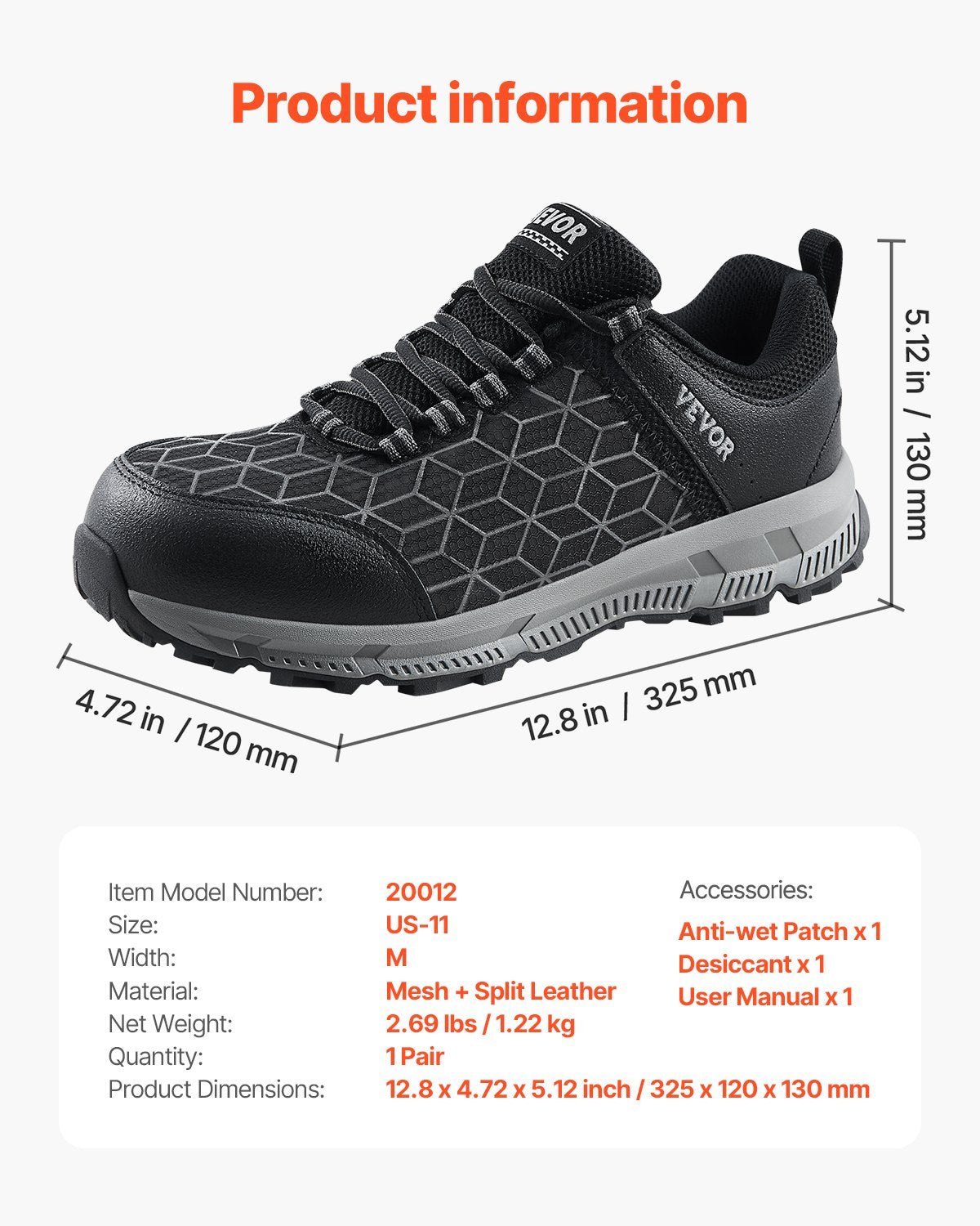 Steel Toe Shoes for Men, US Size 11, Men’s Cushion Sport Safety Toe Athletic Work Shoe, Indestructible Safety Sneakers Lightweight,Breathable Industry Construction Work Shoes, Black