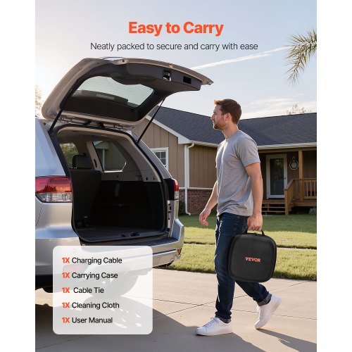 EV-laddningsförlängningskabel, 32Amp 10 m Max 22 kW förlängningssladd kompatibel med alla typ 2 elfordonsladdare, 3-fas AC 480V 50Hz IP65 kraftig billaddningskabel med bärväska | EU