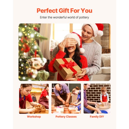 Keramikskiva, 28 cm keramisk skivformningsmaskin, 60-300 varv/min justerbar fotpedal, justerbart lyftben, avtagbart fat, komplett verktygstillbehörssats för konsthantverk DIY, vit | EU