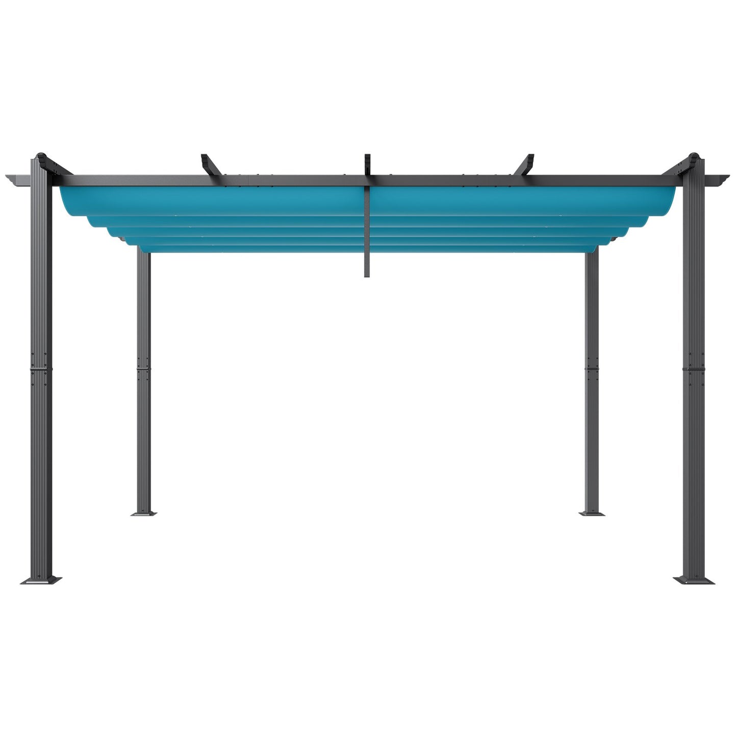 10'x13' einziehbare Pergola für den Außenbereich mit Sonnenschutzdach aus Aluminium