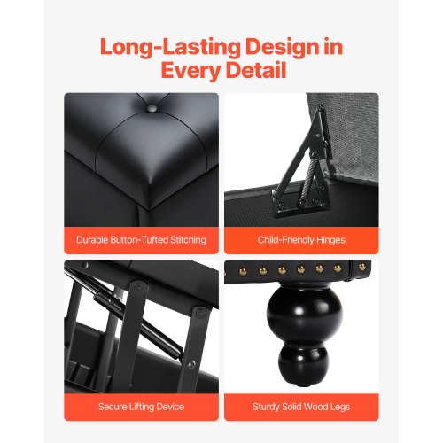 91cm Square Leather Ottoman with Storage Coffee Table for Living Room | EU